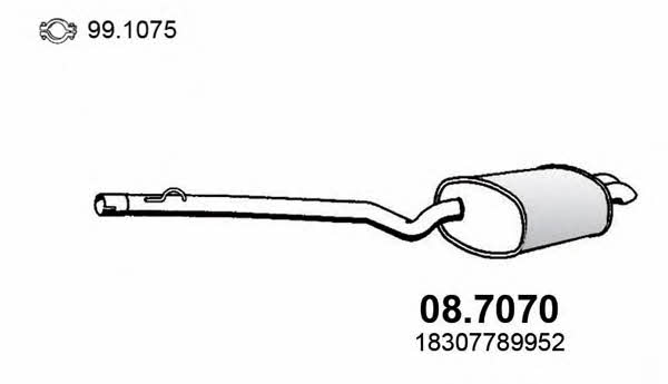 Asso 08.7070 Глушник, задня частина 087070: Приваблива ціна - Купити у Польщі на 2407.PL!