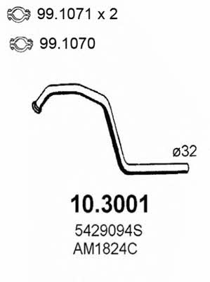  10.3001 Exhaust pipe 103001: Buy near me in Poland at 2407.PL - Good price!