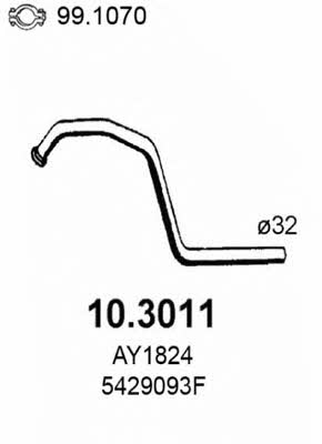  10.3011 Exhaust pipe 103011: Buy near me in Poland at 2407.PL - Good price!