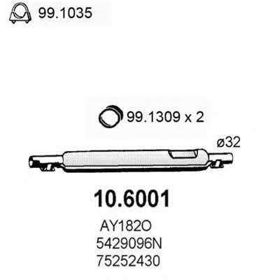  10.6001 Central silencer 106001: Buy near me in Poland at 2407.PL - Good price!