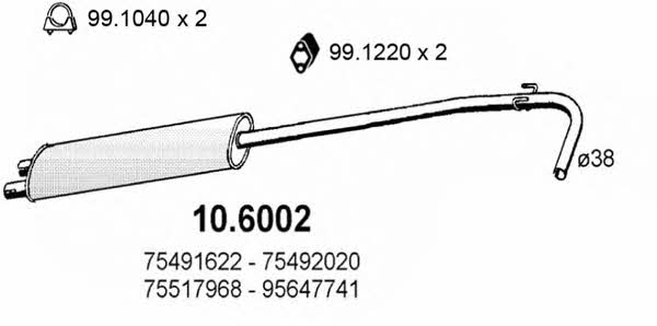  10.6002 Central silencer 106002: Buy near me in Poland at 2407.PL - Good price!
