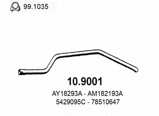  10.9001 Exhaust pipe 109001: Buy near me in Poland at 2407.PL - Good price!