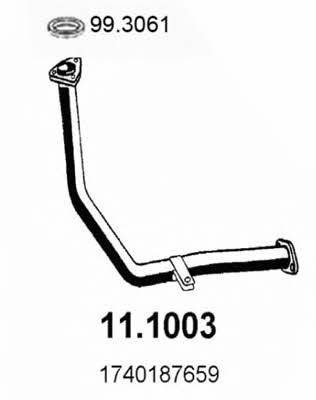 Asso 11.1003 Exhaust pipe 111003: Buy near me in Poland at 2407.PL - Good price!