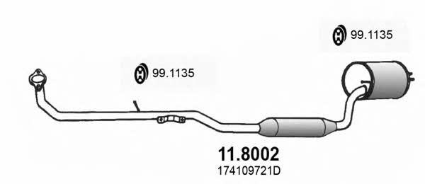Asso 11.8002 Middle-/End Silencer 118002: Buy near me in Poland at 2407.PL - Good price!