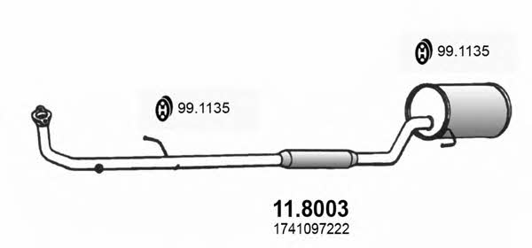 Asso 11.8003 Средний конечный глушитель ОГ 118003: Купить в Польше - Отличная цена на 2407.PL!