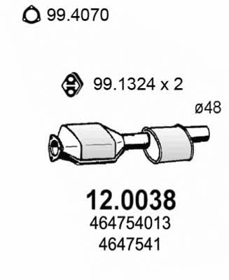 Asso 12.0038 Catalytic Converter 120038: Buy near me in Poland at 2407.PL - Good price!