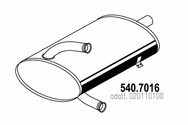Asso 540.7016 Middle-/End Silencer 5407016: Buy near me in Poland at 2407.PL - Good price!