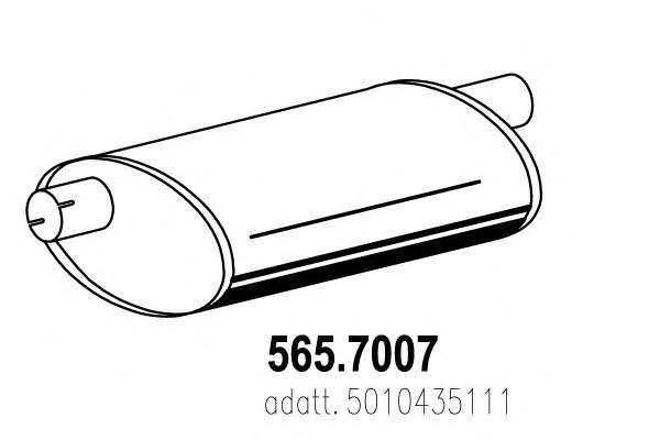 Asso 565.7007 Средний конечный глушитель ОГ 5657007: Отличная цена - Купить в Польше на 2407.PL!