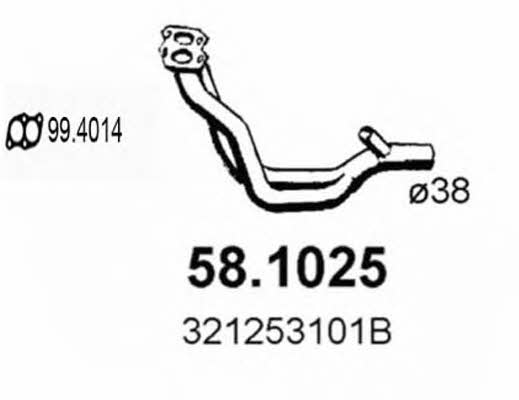 Asso 58.1025 Exhaust pipe 581025: Buy near me in Poland at 2407.PL - Good price!