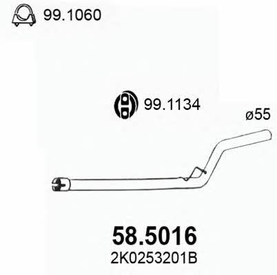 Asso 58.5016 Rura wydechowa 585016: Dobra cena w Polsce na 2407.PL - Kup Teraz!