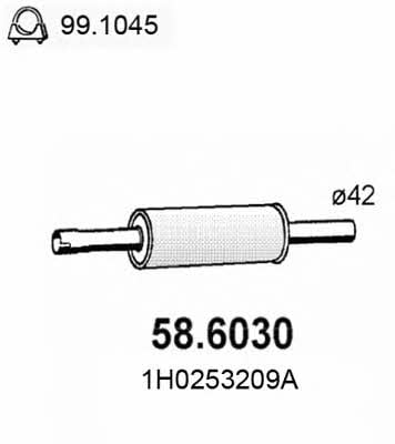 Asso 58.6030 Central silencer 586030: Buy near me in Poland at 2407.PL - Good price!