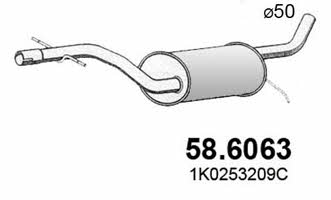 Asso 58.6063 Central silencer 586063: Buy near me in Poland at 2407.PL - Good price!