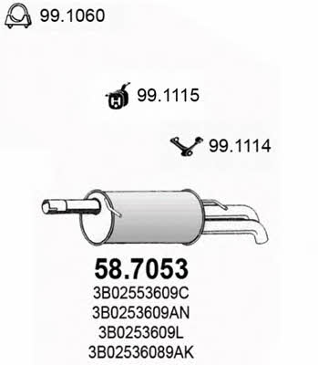 Asso 58.7053 End Silencer 587053: Buy near me in Poland at 2407.PL - Good price!