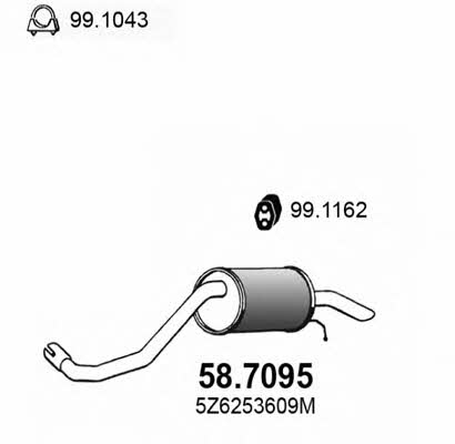 Asso 58.7095 Tłumik, część tylna 587095: Dobra cena w Polsce na 2407.PL - Kup Teraz!