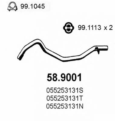 Asso 58.9001 Exhaust pipe 589001: Buy near me in Poland at 2407.PL - Good price!