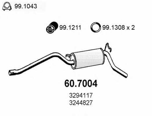 Asso 60.7004 Tłumik, część tylna 607004: Dobra cena w Polsce na 2407.PL - Kup Teraz!