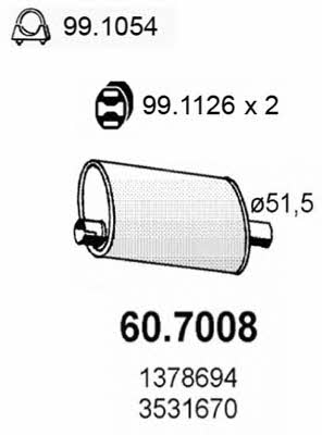 Asso 60.7008 End Silencer 607008: Buy near me in Poland at 2407.PL - Good price!