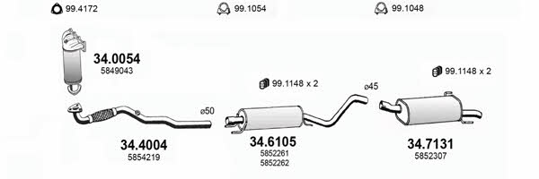  ART3107 Exhaust system ART3107: Buy near me in Poland at 2407.PL - Good price!