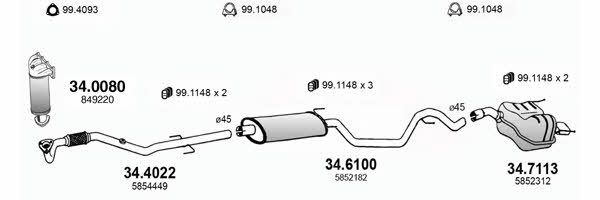 Asso ART3555 Exhaust system ART3555: Buy near me in Poland at 2407.PL - Good price!