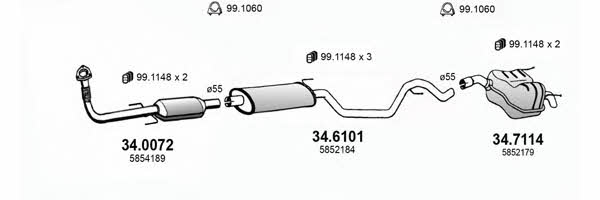 Asso ART3568 Exhaust system ART3568: Buy near me in Poland at 2407.PL - Good price!