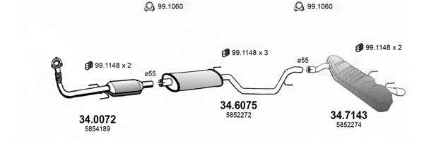 Asso ART3593 Система випуску відпрацьованих газів ART3593: Приваблива ціна - Купити у Польщі на 2407.PL!
