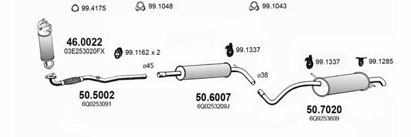 Asso ART3736 Система выпуска отработаных газов ART3736: Отличная цена - Купить в Польше на 2407.PL!