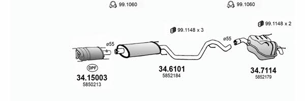 Asso ART3305 Exhaust system ART3305: Buy near me in Poland at 2407.PL - Good price!