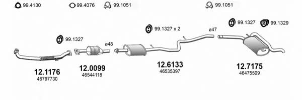  ART3334 Exhaust system ART3334: Buy near me in Poland at 2407.PL - Good price!