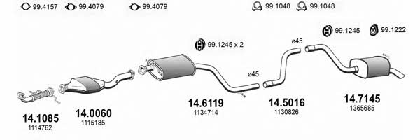  ART3340 Exhaust system ART3340: Buy near me in Poland at 2407.PL - Good price!