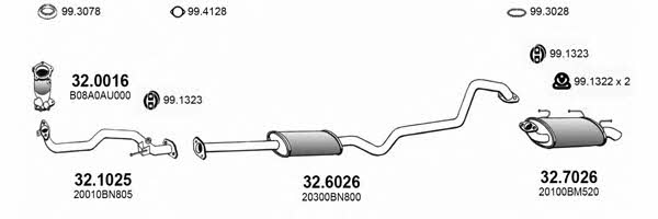  ART3446 Exhaust system ART3446: Buy near me in Poland at 2407.PL - Good price!