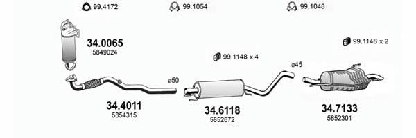 Asso ART3519 Система випуску відпрацьованих газів ART3519: Приваблива ціна - Купити у Польщі на 2407.PL!