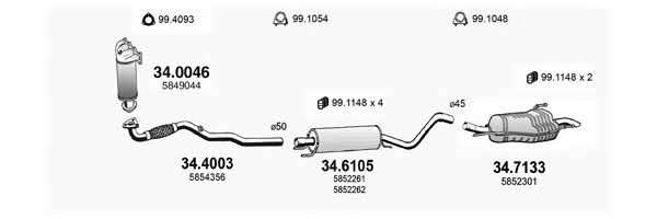  ART3528 Exhaust system ART3528: Buy near me in Poland at 2407.PL - Good price!