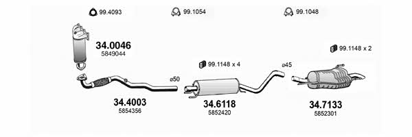  ART3529 Exhaust system ART3529: Buy near me in Poland at 2407.PL - Good price!