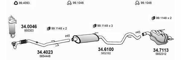 Asso ART3554 Система випуску відпрацьованих газів ART3554: Приваблива ціна - Купити у Польщі на 2407.PL!