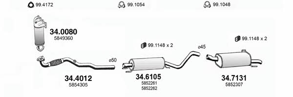 Asso ART4345 Система випуску відпрацьованих газів ART4345: Приваблива ціна - Купити у Польщі на 2407.PL!