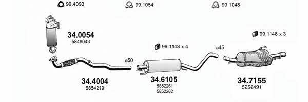  ART4338 Exhaust system ART4338: Buy near me in Poland at 2407.PL - Good price!