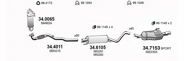Asso ART4349 Exhaust system ART4349: Buy near me in Poland at 2407.PL - Good price!