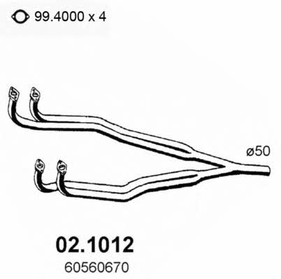 Asso 02.1012 Exhaust pipe 021012: Buy near me in Poland at 2407.PL - Good price!