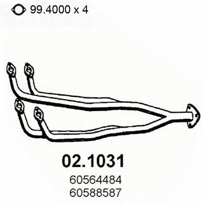 Asso 02.1031 Exhaust pipe 021031: Buy near me in Poland at 2407.PL - Good price!