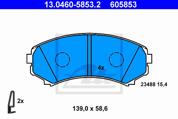Ate 13.0460-5853.2 Brake Pad Set, disc brake 13046058532: Buy near me at 2407.PL in Poland at an Affordable price!