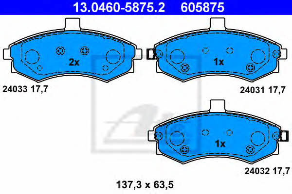 Ate 13.0460-5875.2 Brake Pad Set, disc brake 13046058752: Buy near me in Poland at 2407.PL - Good price!