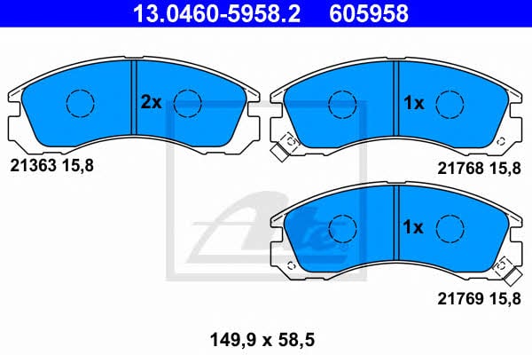 Ate 13.0460-5958.2 Brake Pad Set, disc brake 13046059582: Buy near me in Poland at 2407.PL - Good price!