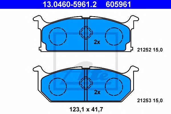 Ate 13.0460-5961.2 Brake Pad Set, disc brake 13046059612: Buy near me in Poland at 2407.PL - Good price!