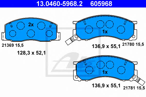 Ate 13.0460-5968.2 Brake Pad Set, disc brake 13046059682: Buy near me in Poland at 2407.PL - Good price!