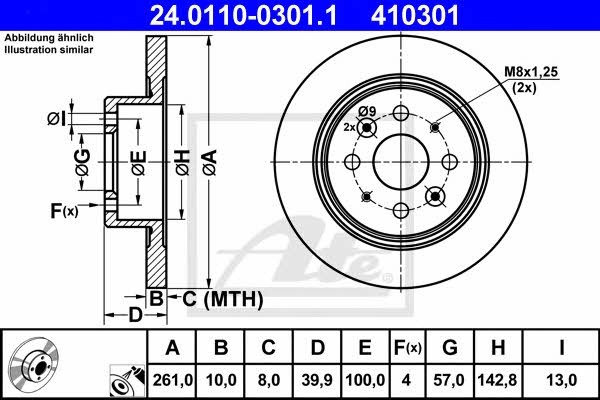 Ate Rear brake disc, non-ventilated – price