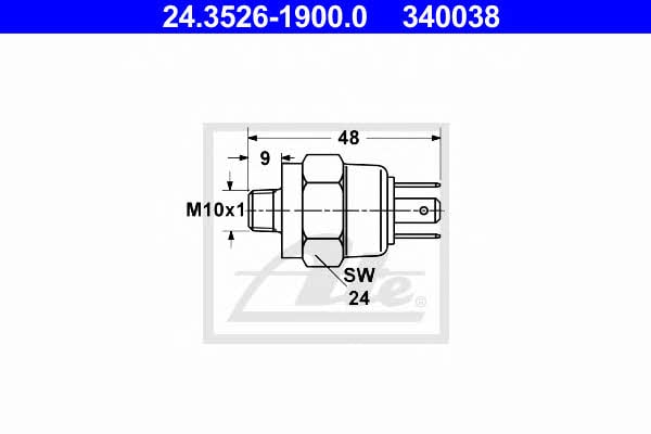 Ate 24.3526-1900.0 Brake light switch 24352619000: Buy near me in Poland at 2407.PL - Good price!