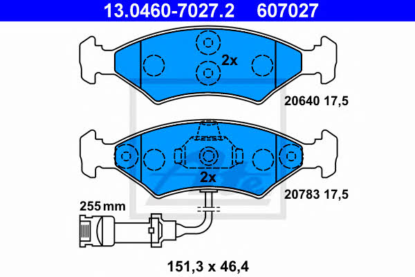 Ate 13.0460-7027.2 Brake Pad Set, disc brake 13046070272: Buy near me in Poland at 2407.PL - Good price!