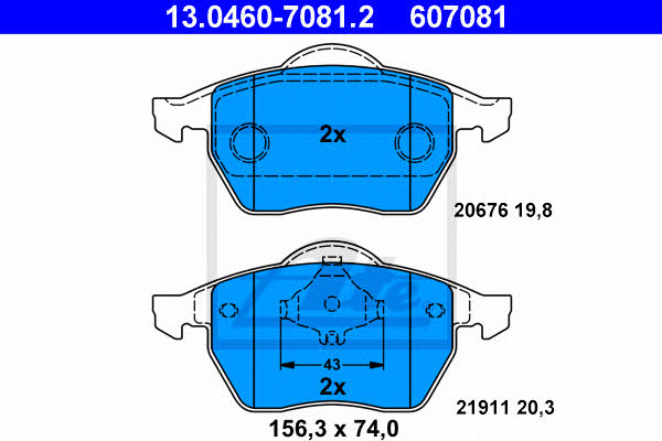 Ate Brake Pad Set, disc brake – price 185 PLN