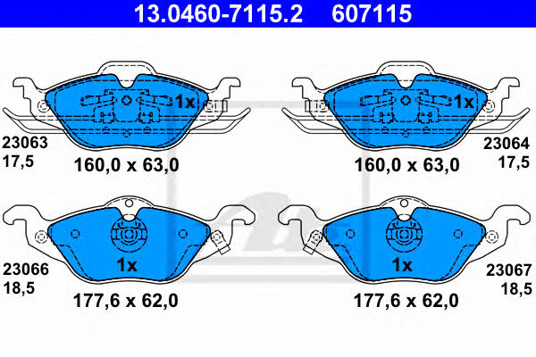 Ate Brake Pad Set, disc brake – price 168 PLN
