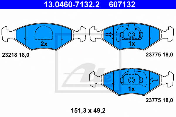 Ate 13.0460-7132.2 Brake Pad Set, disc brake 13046071322: Buy near me in Poland at 2407.PL - Good price!
